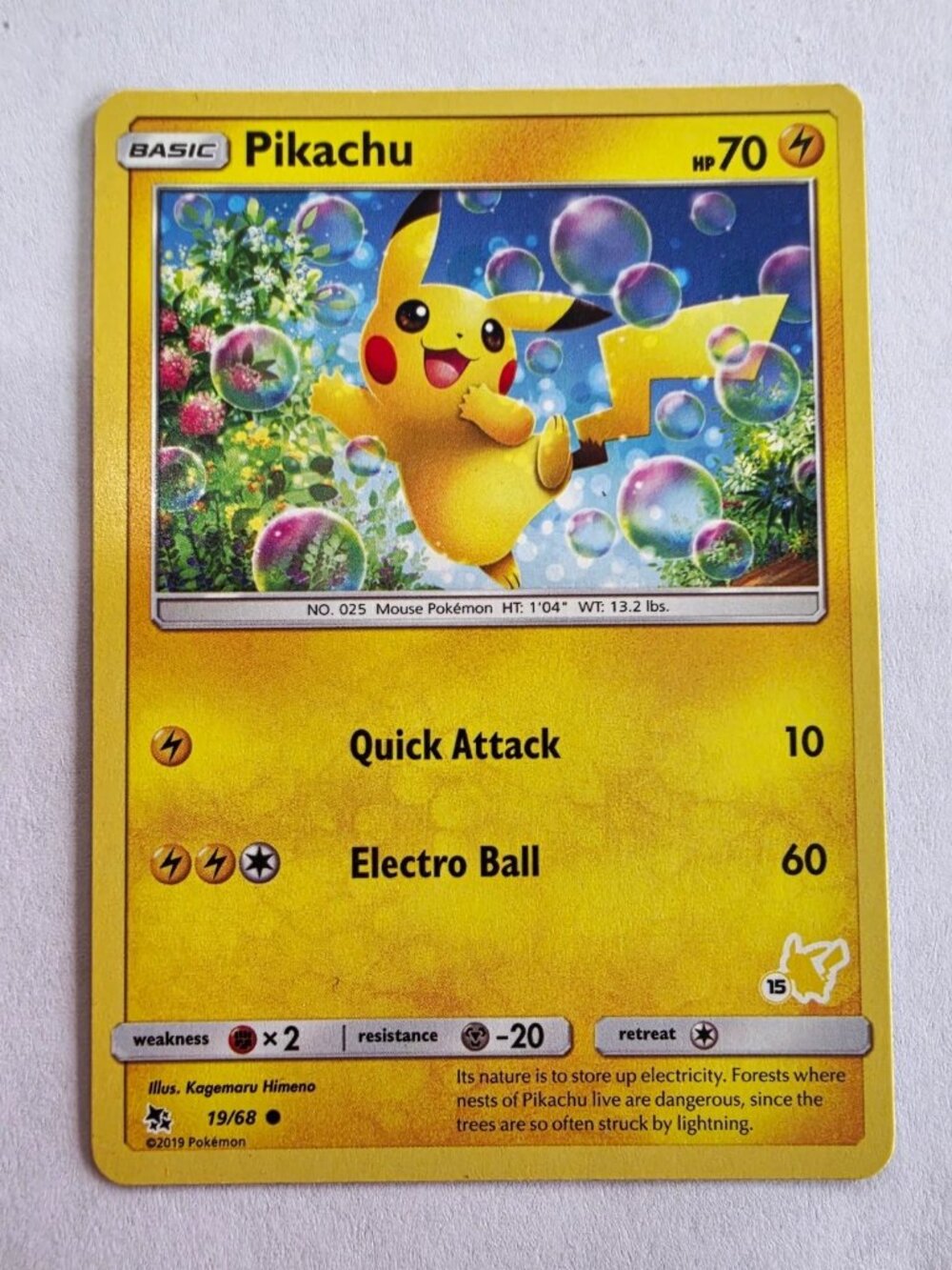 Pokemon TCG Pikachu #2 Stamped 19/68 Battle Academy 2019 Promo Regular EN 70HP